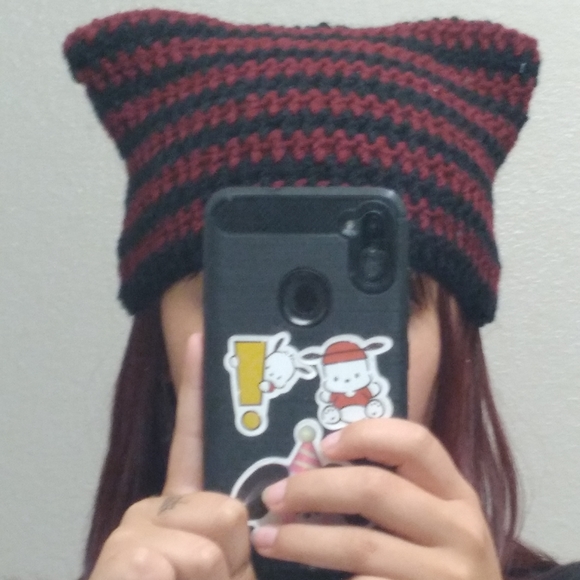 Handmade crochet cat ear beanie - Picture 2 of 2